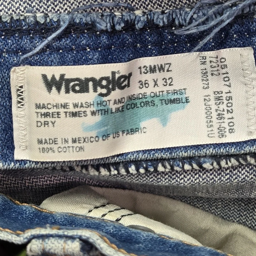 Wrangler Men Jeans 36X32 Blue Denim 13MWZ Cowboy Cut Original Fit 30